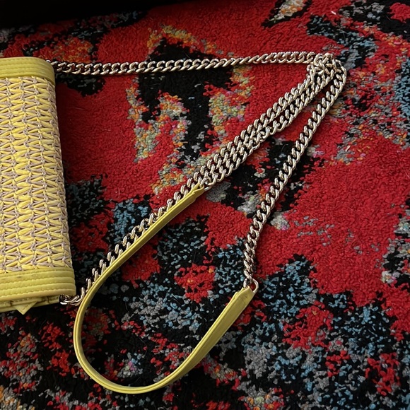 SOLD โ ๐ Unique Chanel Yellow Woven Boy Bag Wallet on Chain Bag ๐ - Picture 9 of 11